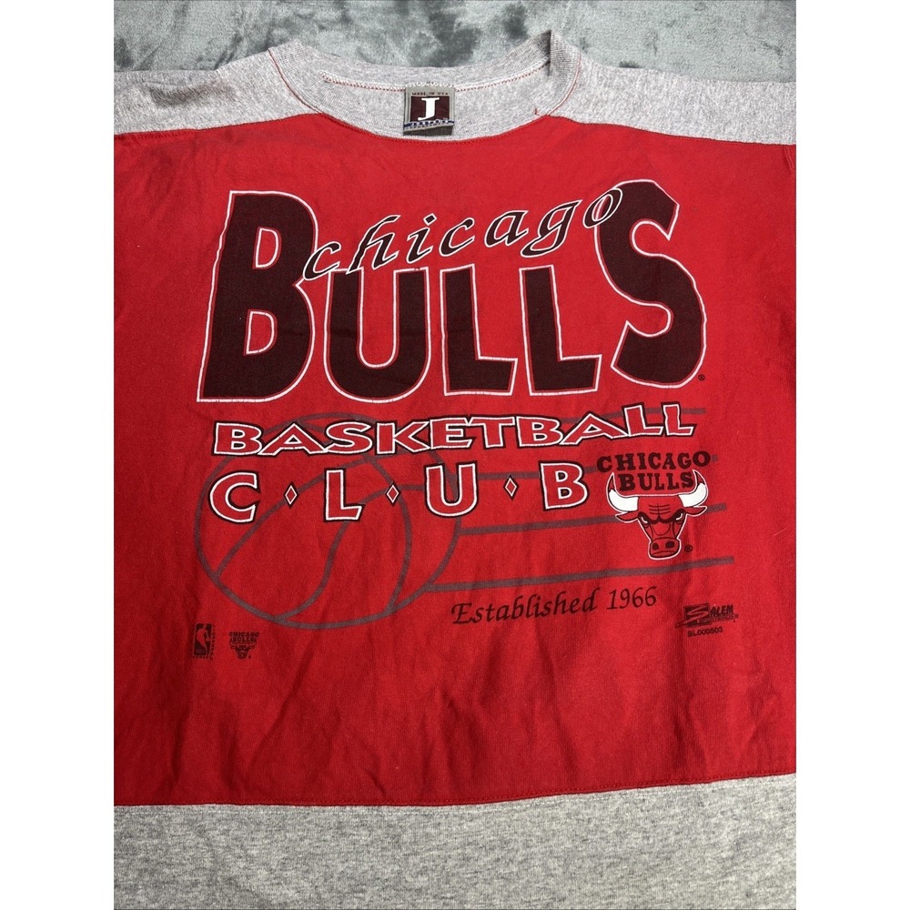 Vintage Chicago Bulls Mens Large‎ Shirt Salem Sportswear Basketball Logo NBA